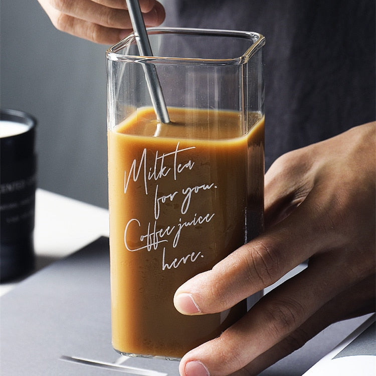 Transparent Drinking Straws Glass Tea Coffee Straw Creative